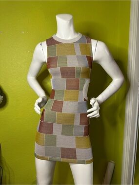 NWT Zara Multicolored Color-block Sleeveless Mini Dress